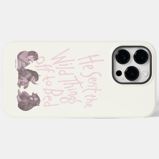 Er schickte die wilden Dinge ins Bett - rosa Case-Mate iPhone Hülle (Rückseite (Horizontal))