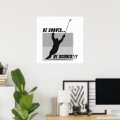 Er schießt das Hockeydesign Poster (Heimbüro)