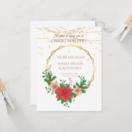 Er schrieb an Weihnachten einen Ring Karte (Vorderseite/Rückseite Beispiel)