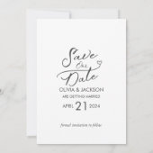 Er schrieb auf sein Foto Save the Date Einladung (Rückseite)