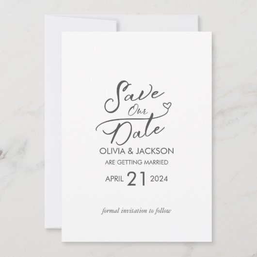 Er schrieb auf sein Foto Save the Date Einladung (Rückseite)