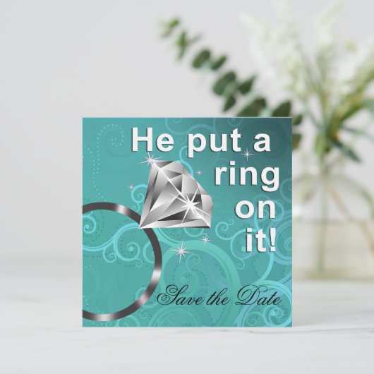 Er schrieb darauf - Save the Date (Stehend Vorderseite)