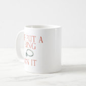 Er schrieb eine Brücke an Kaffeetasse (Vorderseite Links)