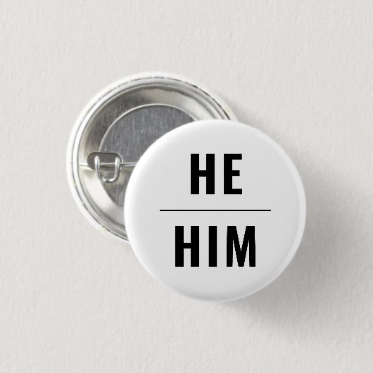 Er Sein Geschlecht Pronouns Schwarz-weiß lgbtq Sto Button (Vorne & Hinten)