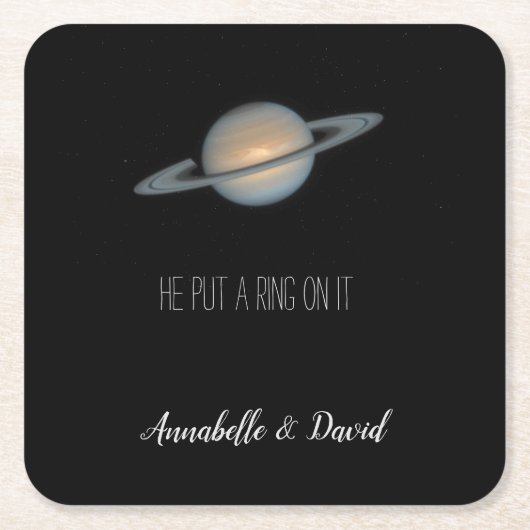 Er setzte einen Ring auf ihn als Hochzeit Rechteckiger Pappuntersetzer (Vorderseite)