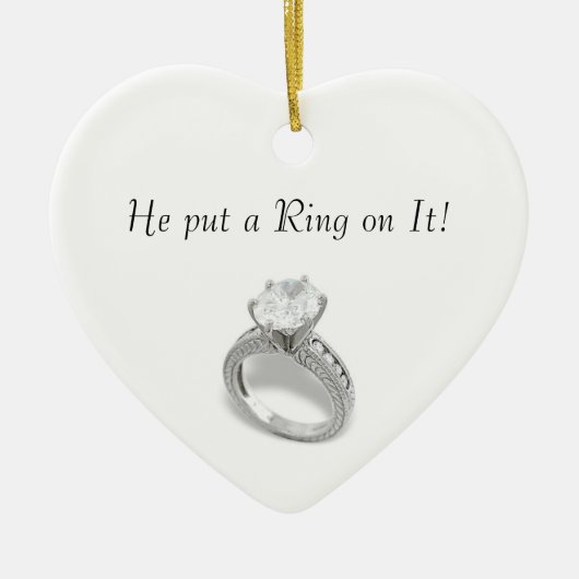 Er setzte einen Ring darauf/Save the Date Keramikornament (Vorne)