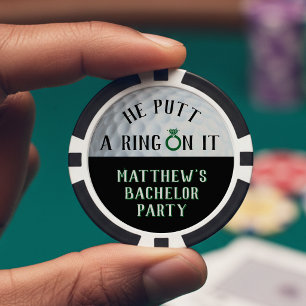 Er setzte einen Ring drauf Golf Junggesellenabschi Pokerchips