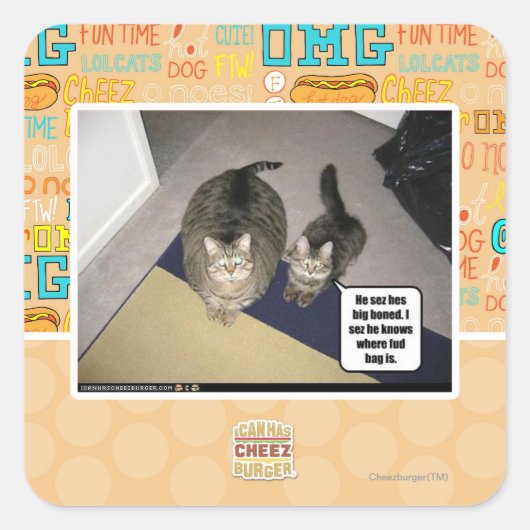 Er sezelt sich total auf. quadratischer aufkleber (Vorderseite)