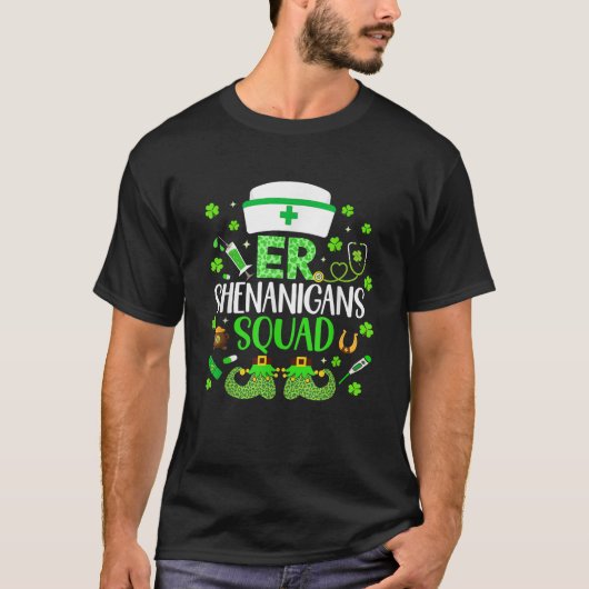 ER Shenanigans Squad Nurse Emergency Room St Patri T-Shirt (Vorderseite)