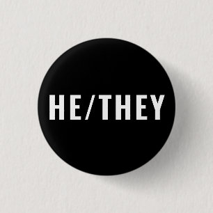 Er sie Geschlecht Pronouns weiß und schwarz einfac Button