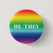 Er Sie Geschlechterpronomen Regenbogen Lgbtq Stolz Button (Vorderseite)