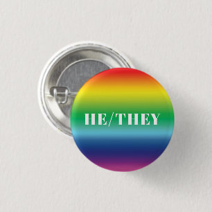 Er Sie Geschlechterpronomen Regenbogen Lgbtq Stolz Button