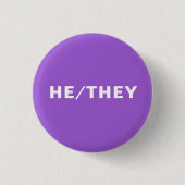 Er, sie, lila Gender Pronouns Lgbtq Pride Button (Vorderseite)