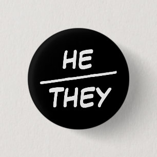 Er/sie Pronouns Black & White Abzeichen Button
