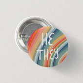 ER/SIE Pronouns farbenfrohe handgemachte Regenboge Button (Vorne & Hinten)
