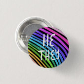 ER/SIE Pronouns farbenfrohe handgemachte Regenboge Button (Vorne & Hinten)