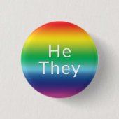 Er, sie Pronouns Lgbtq Lgbt Pride Rainbow Colors Button (Vorderseite)