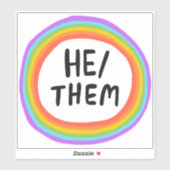 ER/SIE Pronouns Rainbow Circle Handschrift Aufkleber (Blatt)