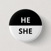 Er/sie Pronouns Schwarz/Weiß-Abzeichen Button (Vorderseite)