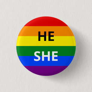 Er/sie Rainbow-Abzeichen Button