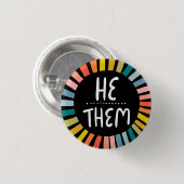 Er/sie Rainbow-Handschrift Button (Vorne & Hinten)