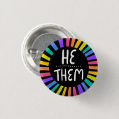 Er/sie Rainbow-Handschrift Button (Vorne & Hinten)
