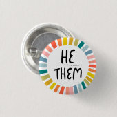 Er/sie Rainbow-Handschrift Button (Vorne & Hinten)