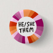 ER/SIE/SIE Pronouns farbenfroher Circle Lesbian Pr Button (Vorderseite)
