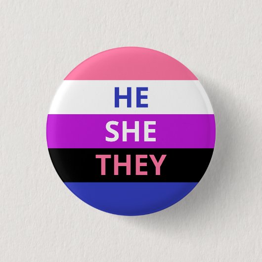Er/sie/sie Pronouns Genderfluid-Flag-Abzeichen Button (Vorderseite)
