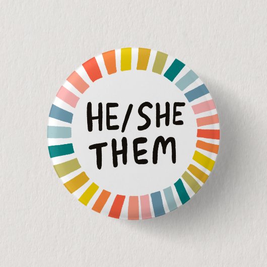 ER/SIE/SIE Pronouns Rainbow Soft Circle Rings Button (Vorderseite)