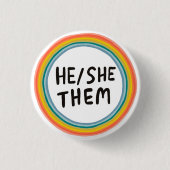 ER/SIE/SIE Pronouns Rainbow Soft Circle Rings Button (Vorderseite)