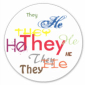 Er/sie überall auf Aufkleber (Vorderseite)