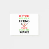 Er sieht dich, wenn du den Weihnachtsmann Jingle a Post-it Klebezettel (Vorderseite)