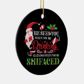 Er sieht dich, wenn du trinkst, er weiß keramik ornament (Rechts)