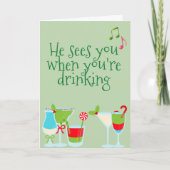 Er sieht dich, wenn du Weihnachten trinkst (Vorderseite)