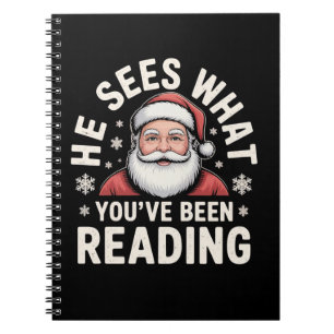 Er sieht, was du gelesen hast, Santa Buchliebhaber Notizblock