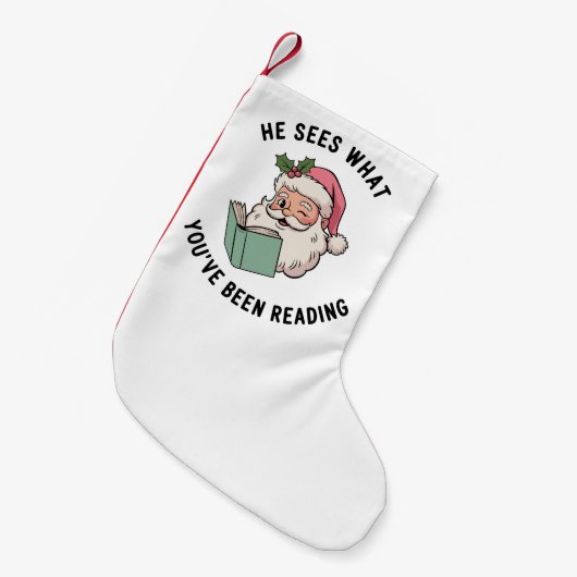 Er sieht, was Sie zu Weihnachten gelesen haben Kleiner Weihnachtsstrumpf (Vorderansicht (hängend))