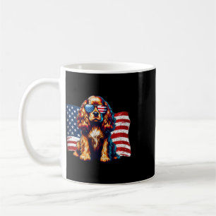 Er Spaniel American Flag Sungles Patriotisch Vinta Kaffeetasse
