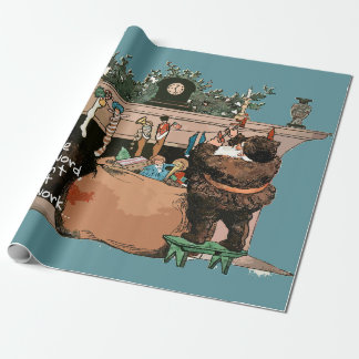 "Er sprach kein Wort" Vintage-Weihnachtsmann Geschenkpapier