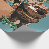 "Er sprach kein Wort" Vintager Santa Geschenkpapier (Ecke)