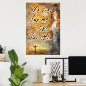 ER STARB FÜR MICH - Jesus Christ Religious Poster (Heimbüro)