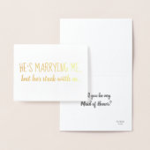 Er steckt bei uns fest | Bridesmaid oder Trauzeugi Folienkarte (Anzeige)