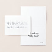 Er steckt bei uns fest | Bridesmaid oder Trauzeugi Folienkarte (Anzeige)