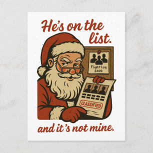 Er Steht Auf Der Liste Lustiges Weihnachten Postkarte