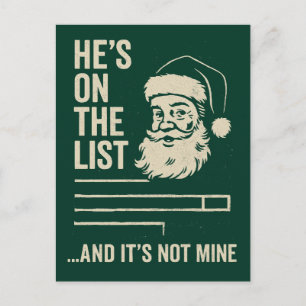Er Steht Auf Der Liste Lustiges Weihnachten  Postkarte