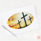 ER STEIGT - OSTERE ILLUSTRATION OVALER AUFKLEBER (Umschlag)