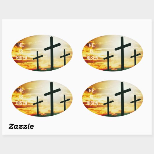 ER STEIGT - OSTERE ILLUSTRATION OVALER AUFKLEBER (Blatt)