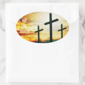 ER STEIGT - OSTERE ILLUSTRATION OVALER AUFKLEBER (Tasche)