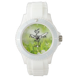 Er stellt mein Soul Bibelverse wieder her Armbanduhr