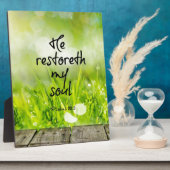 Er stellt mein Soul Bibelverse wieder her Fotoplatte (Seite)